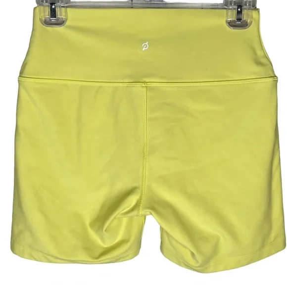 Peloton bike shorts yellow women’s size small high waist workout pants cycling - Picture 3 of 4